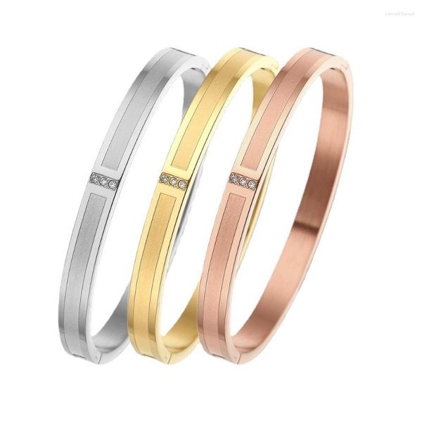 Bracelet de mode en zircone cubique, breloque couleur or, bracelets en acier inoxydable pour femmes, bijoux cadeaux goutte d'eau, 2023