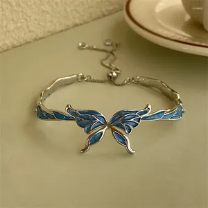 Brangle Fashion Dreamy Fantasy Blue papillon bracelet femelle exquise 2024 fée tempérament polyvalent bijoux à main