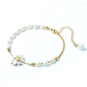 Bracelet mode vente fraîche émail fleur cadeau qualité perle bracelet boucles d'oreilles et collier