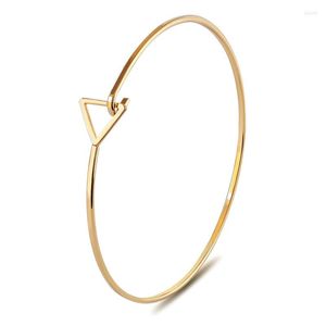 Bangle Fashion Geometry Circle Triangle Metal Arm Cuff For Women Men Vriendschap Ronde Gold Color Charm Bracelet Bangles