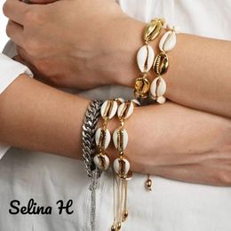 Bracelet mode fait à la main coquillage naturel bracelet tricoté à la main hommes femmes accessoires perles bohème tissé plage