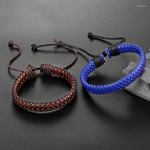 Bangle Mode Handgeweven Retro Lederen Armband Mannen En Vrouwen Trend Multi Kleur Eenvoudige Pull Aanpassing Handketting Voor Jongen Meisje