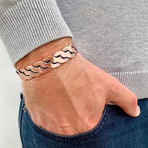 Bracelet mode hommes en bonne santé Bracelet magnétique rétro créatif tissé en acier inoxydable aimant énergie fête bijoux accessoires cadeau