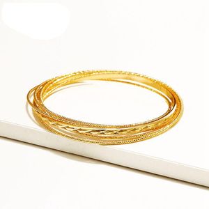 Bangle Fashion Hipster Paragraaf Retro multi-ring armband geel goud gevuld voor dames sieraden kerstcadeau