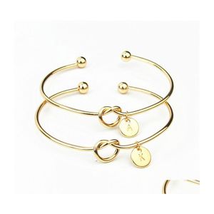 Bangle mode sieraden 26 az Engelse letter armband sier gouden charme liefde knoop polsband manchetten drop levering armbanden dhsnf