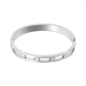 Bangle mode sieraden titanium stalen ketting armbanden vrouwelijke kleverige witte modderoefeningen gespo