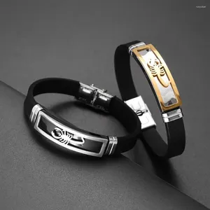 Bracelet en silicone Scorpion Fashion Metal Scorpion pour l'homme Personnalité exquise Cold and Elegant Party Bangles Accessoires en gros