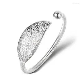 Bracelet Mode Ouvert Argent Plaqué Feuille Bracelets Porte-Bonheur Bracelets Pour Femmes Mariage Réglable Bracelet Pulseira Feminina