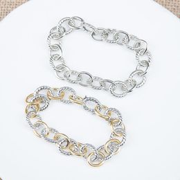 Bangle mode ovale ketting gesp bracelet 19 cm gevlochten twist hip hop dames heren feest sieraden armbanden