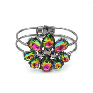 Bracelet mode personnalité géométrique manchette zircone Bracelet diamant printemps ouvert large cristal à la mode fête bijoux