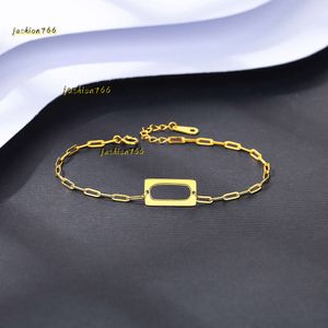Bracelet Plaqué Or 18 carats Géométrique Carré Bracelet Bijoux Personnalisé Femmes 2024 Argent Style Punk Bracelet pour Femmes Fête De Mariage Cadeau De La Saint-Valentin