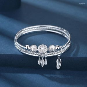 Bangle Fashion Product 999 Sterling Silver Romantique Dream Catcher Bracelet Femme Cadeau