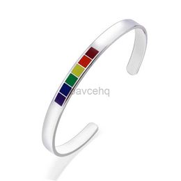 Bangle Fashion Rainbow Love Pride Bracelets en acier inoxydable Email LGBTQ Brangle Nice bijoux DÉCOR DES FEMMES MEN 240411