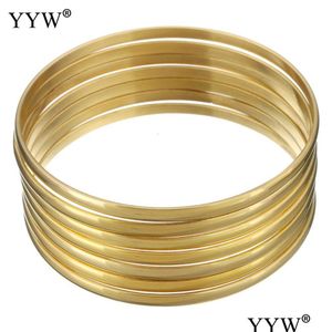 Bangle Mode Romeinse Stijl Roestvrij Staal Goud Kleur Minnaar Bedelarmband Voor Vrouwen Merk Brede Manchet 7 Stuksset 230215 Drop Levering Jewe Dhd04