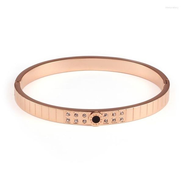 Bracelet mode or Rose zircon cubique cristaux ronds Bracelet sans Nickel bijoux pour femmes Simple Melv22
