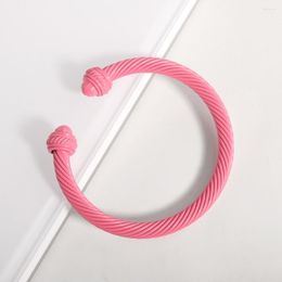 Bracelet mode acier inoxydable couleur C forme torsion Bracelet pour femmes réglable fête luxe bijoux cadeau accessoires