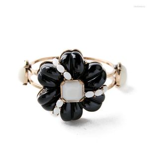 Bracelet mode déclaration manchette 2023 femmes classique grande fleur noire Bracelet bracelets mascarade bijoux