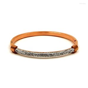 Bracelet Mode Super Brillant Arc Plein Diamant Double Tête De Soudage Bracelet À La Mode Tempérament All-match Cool Titane Acier Melv22