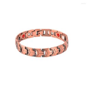 Bracelet mode dent en forme de cuivre rouge magnétique lymphe Detox Bracelet arthrite perte de poids bijoux pour hommes