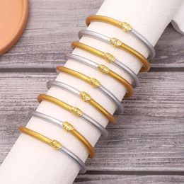 Bracelet Mode Deux Couleurs Ton Glitter Silicone Rempli Pile Bracelet Bracelets Pour Femmes Filles Cadeau Délicat Or Puissance Main Bijoux