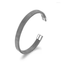 Bracelet de mode pour femmes, bracelet en acier titane, maille en forme de C, élastique en acier inoxydable/vente directe d'usine