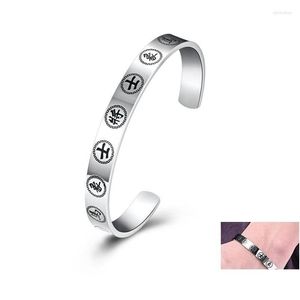 Bangle fashiona Chinese stijl schaakstuk C-vormige armband voor mannen roestvrij staal chuhe hanjie charm sieraden drop levering armband dh8h4