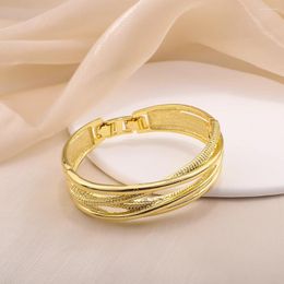 Bracelet ouvert pour femmes à la mode et élégante avec design linéaire Couleur de luxe Accessoires de robe de soirée Cadeaux de fête