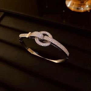 Bracelet à la mode originale Boucle géométrique zircon adaptée aux femmes de luxe pour femmes accessoires de bijoux en acier inoxydable Q240506
