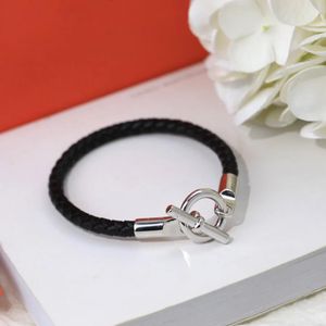 Bangle Modieus Populair Varken Neus Snap Gevlochten Lederen Koord Glenan Armband Paar Lucky Hand Touw Fijne Sieraden Aanpasbaar