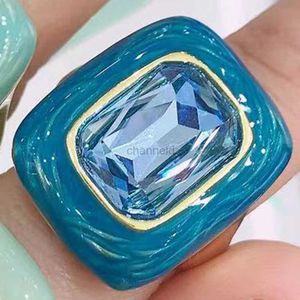 Bangle Modieuze ringen voor vrouwen 2023 vierkante klassieke sieraden voor party kunststeen dames accessoires cadeau gratis verzending 240319