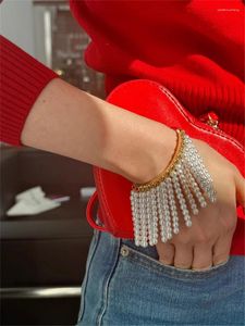 Bracelet FFLACELL 2024 Mode Or Couleur Imitation Perles Gland Bracelet Ouvert Pour Femmes Filles Fête Spectacle Charme Bijoux En Métal