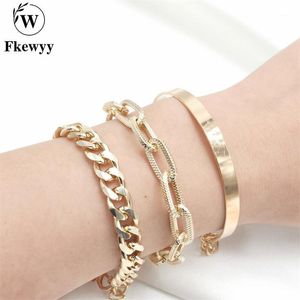 Bracelet Fkewyy mode bracelets pour femme 2021 gothique accessoires concepteur luxe bijoux Punk trois pièces bracelet à breloques cadeau