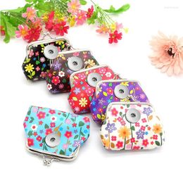 Bangle Flower 18mm Snap Buttonjewelry Coin Portemuleert kleine wallets Money Bags for Girls Gift QB710