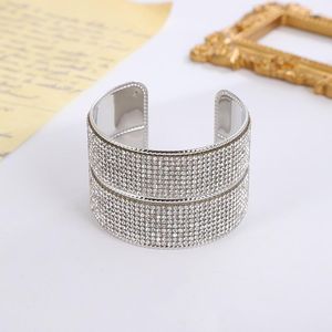 Bracelet pour plein cristal ouvert bracelets femmes or argent breloque bras manchette bijoux de fête