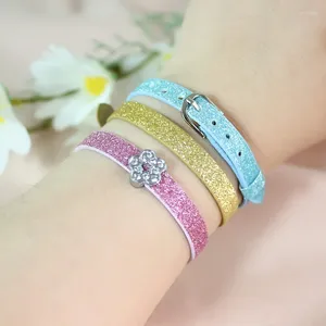 Bangle voor vrouwen kinderen cadeau 50 glitter pailletten armband polsbandje 8 mm breedte 21 cm lengte door middel van schuif bedels letters alfabet DIY sieraden