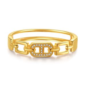 bangle Buitenlandse handel diamant ingelegd uitgehold ontwerp varkensneus trend gouden armband kleurbehoud legering sieraden Europese en Amerikaanse gepersonaliseerde armband