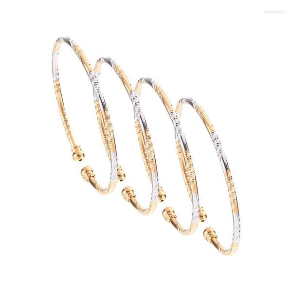 Brazalete tamaño libre 4 Uds. Delgado etíope que se puede abrir Dubai brazaletes mujeres hombres niñas pulseras africano europeo Etiopía novia regalos Melv22