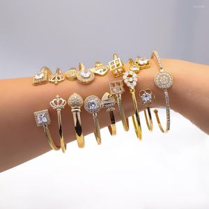 Bracelet français doré couleur fleur petit poisson couronne amour forme Design Bracelet italien africain femmes cadeau de mariage