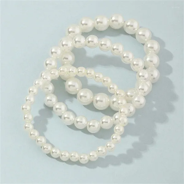 Brazalete de perla retro francesa de brazalete para mujeres elegantes shell con cuentas pulseras pulseras banquete de boda para niñas