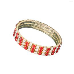 Bangle Vol Strass Ingelegde Armband Drie Lagen Hoge Rekbare Multi Kleur Mode-sieraden Cadeau Voor Vrouwen HSJ88