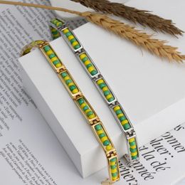 Bracelet GD 2023 arrivée bijoux en acier inoxydable couleur vert et jaune Orula Bracelet mélanger perles unisexe pour femmes/hommes cadeau