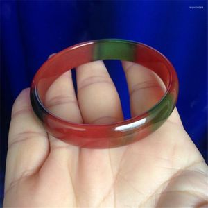 Bracelet véritable coloré naturel vert et rouge gemmes pierre mode ronde charme bracelets femmes diamètre intérieur 52mm