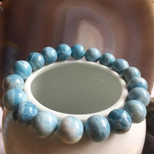 Bangle echte edelsteen ongeverfde Larimar oceaan zee armband 6/8/10/12MM mariene natuurlijke edelsteen kraal helende kracht energie sieraden