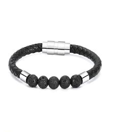 Bangle Echt Leer Crematie Armband Lava Rock Urn Voor As Vrouwen Mannen Gedenkteken Aandenken Sieraden2088326