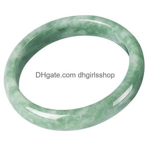 Bangle echte natuurlijke groene jade -armband charme sieraden mode -accessoires handgesneden lucky amet geschenken voor vrouwen haar mannen 230215 dhahm