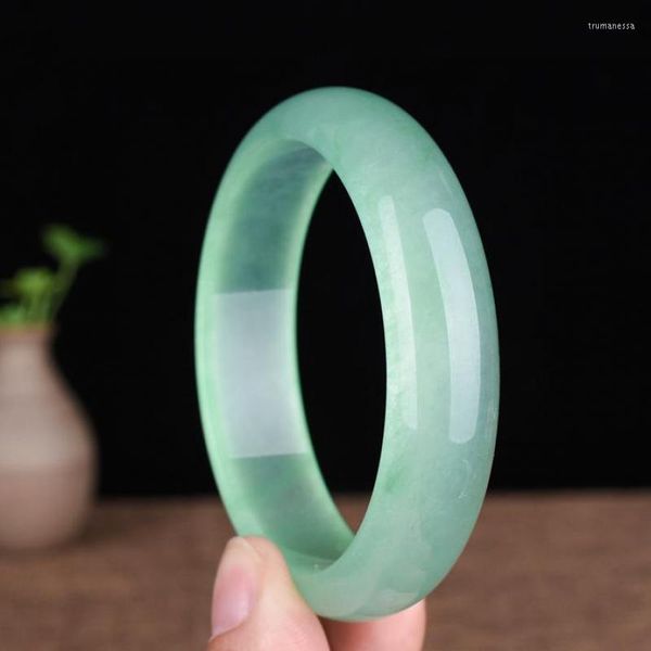 Brazalete de jade verde natural genuino, accesorios de joyería de moda, amuleto tallado a mano, regalos para hombres y mujeres