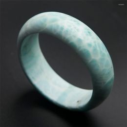 Bangle echte natuurlijke larimar edelstenen kristal ronde steen vrouwen binnendiameter 56 mm