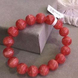 Bracelet véritable Rose naturelle Rhodochrosite femme grandes perles rondes Bracelet pierres précieuses pierre 11.3mm certificat cadeau