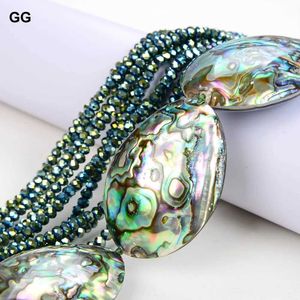 Bangle GG Natuurlijke 22 Pua Abalone Shell groene kristallen hanger ketting handgemaakte sieraden cadeaus voor vrouwen 240319