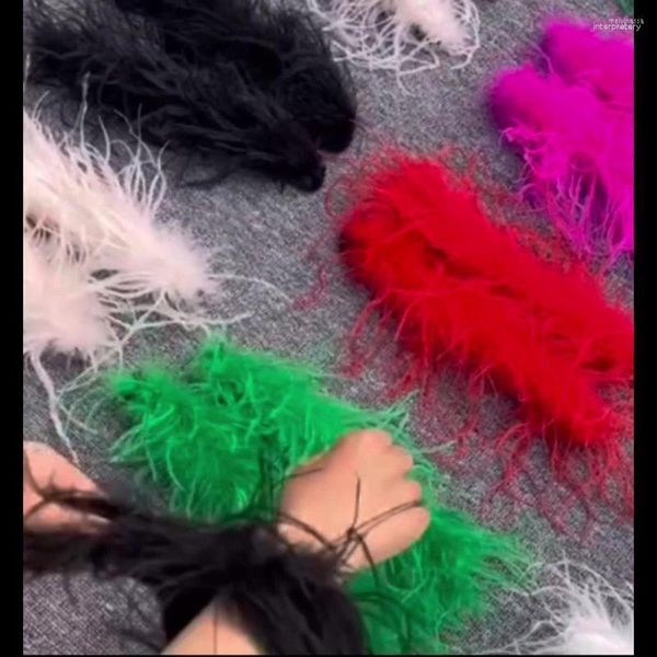 Brazalete Regalo Slap Cuff Mangas Anillo Pulsera de avestruz Pulseras de plumas Accesorios para el cabello Círculo de palmaditas